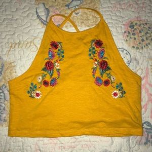 Yellow Floral Crop Top